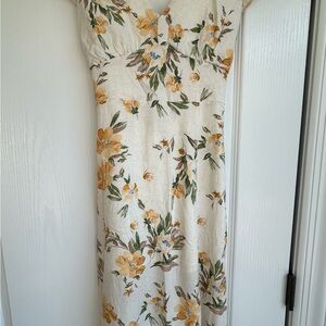 Sage the Label, Cream Dress with Yellow Floral Print